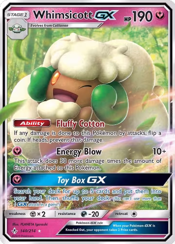 Whimsicott GX (140/214), SM - Unbroken Bonds — Pokémon card price