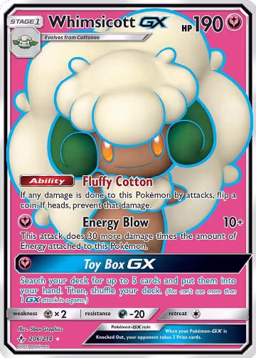 Whimsicott GX (Full Art) (206/214), SM - Unbroken Bonds — Pokémon card price