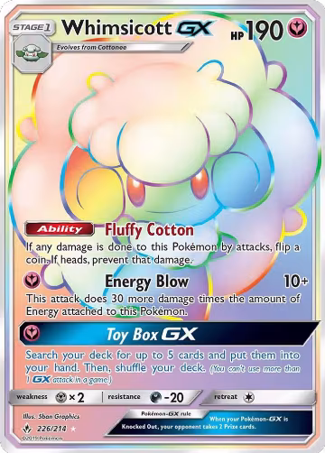 Whimsicott GX (Secret) (226/214), SM - Unbroken Bonds — Pokémon card price