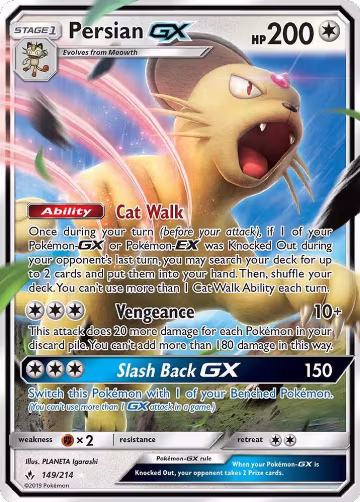 Persian GX (149/214), SM - Unbroken Bonds — Pokémon card price