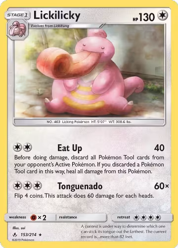 Lickilicky (153/214), SM - Unbroken Bonds — Pokémon card price