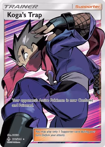 Koga's Trap (Full Art) (211/214), SM - Unbroken Bonds — Pokémon card price