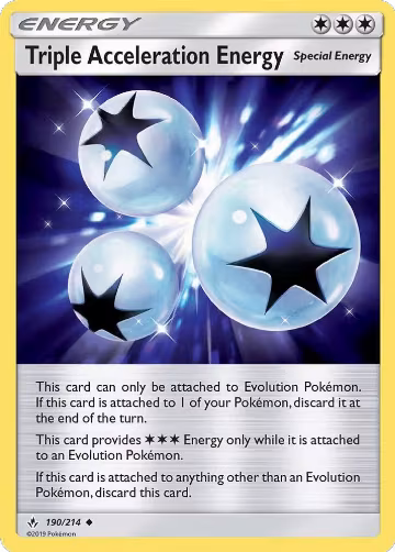 Triple Acceleration Energy (190/214), SM - Unbroken Bonds — Pokémon card price
