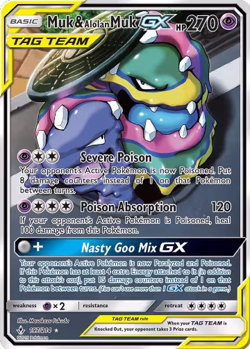 Muk & Alolan Muk GX (197) (Full Art) (197/214), SM - Unbroken Bonds — Pokémon card price