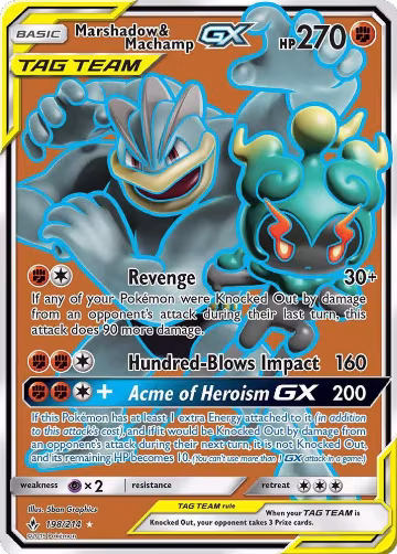 Marshadow & Machamp GX (198) (Full Art) (198/214), SM - Unbroken Bonds — Pokémon card price