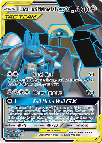 Lucario & Melmetal GX (Full Art) (203/214), SM - Unbroken Bonds — Pokémon card price