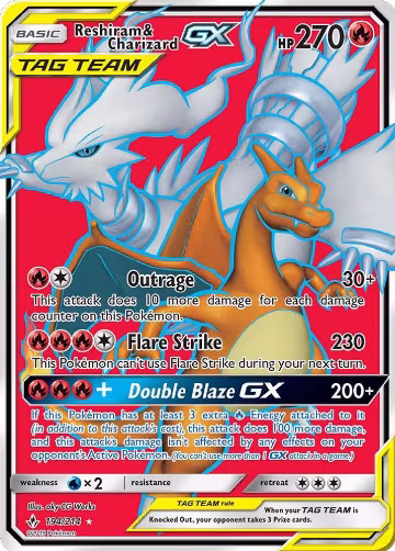 Reshiram & Charizard GX (Full Art) (194/214), SM - Unbroken Bonds — Pokémon card price