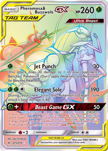 Pheromosa & Buzzwole GX (Secret) (215/214), SM - Unbroken Bonds — Pokémon card price