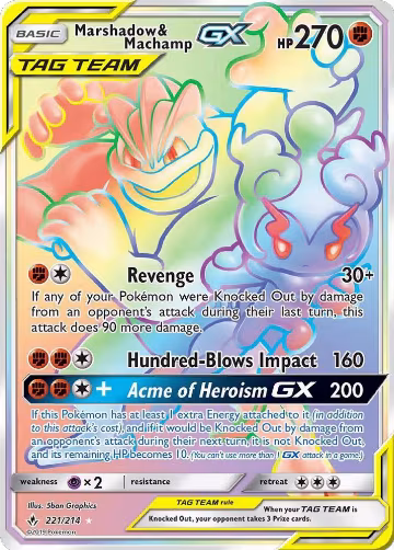 Marshadow & Machamp GX (Secret) (221/214), SM - Unbroken Bonds — Pokémon card price