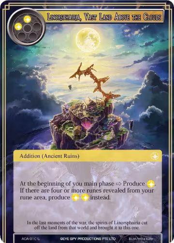 Linorsphairia, Vast Land Above the Clouds (AOA-010), Awakening of the Ancients — Force of Will card price