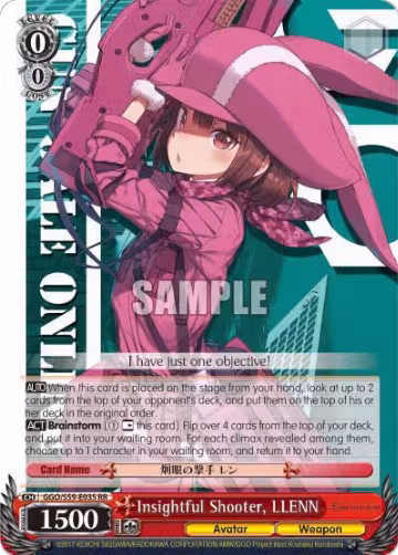 Insightful Shooter, LLENN (GGO/S59-E035 RR), SAO Alternative–Gun Gale Online — Weiß Schwarz card price
