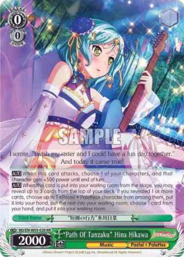 "Path Of Tanzaku" Hina Hikawa (BD/EN-W03-028 RR), BanG Dream! Girls Band Party! MULTI LIVE — Weiß Schwarz card price