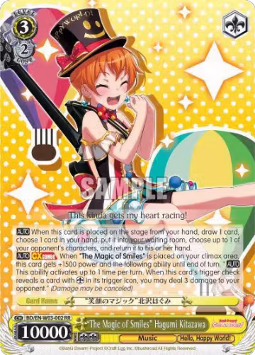 "The Magic of Smiles" Hagumi Kitazawa (BD/EN-W03-002 RR), BanG Dream! Girls Band Party! MULTI LIVE — Weiß Schwarz card price
