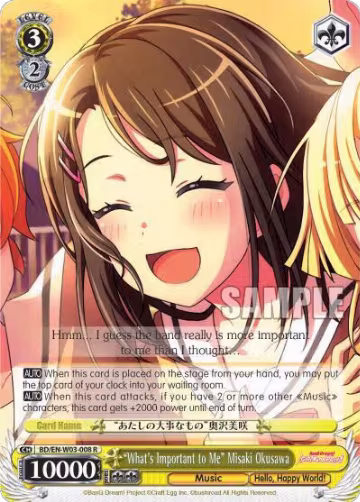 "What's Important to Me" Misaki Okusawa (BD/EN-W03-008 R), BanG Dream! Girls Band Party! MULTI LIVE — Weiß Schwarz card price