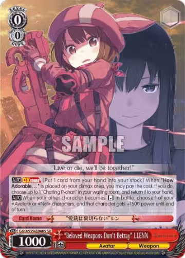 "Beloved Weapons Don't Betray" LLENN (SR) (GGO/S59-E040S SR), SAO Alternative–Gun Gale Online — Weiß Schwarz card price