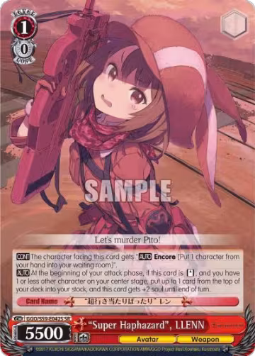 "Super Haphazard", LLENN (SR) (GGO/S59-E042S SR), SAO Alternative–Gun Gale Online — Weiß Schwarz card price