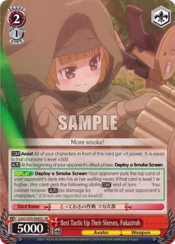 Best Tactic Up Their Sleeves, Fukaziroh (SR) (GGO/S59-E045S SR), SAO Alternative–Gun Gale Online — Weiß Schwarz card price