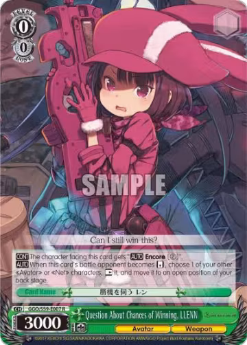Question About Chances of Winning, LLENN (GGO/S59-E007 R), SAO Alternative–Gun Gale Online — Weiß Schwarz card price