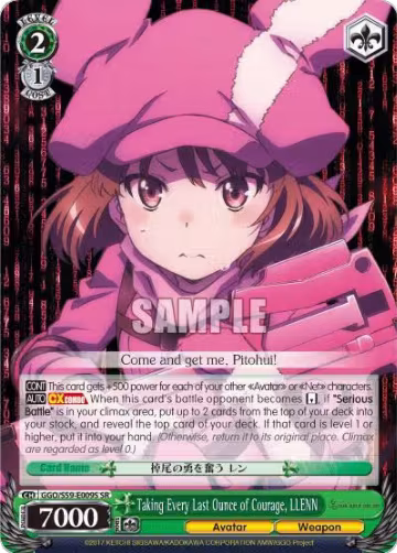 Taking Every Last Ounce of Courage, LLENN (SR) (GGO/S59-E009S SR), SAO Alternative–Gun Gale Online — Weiß Schwarz card price