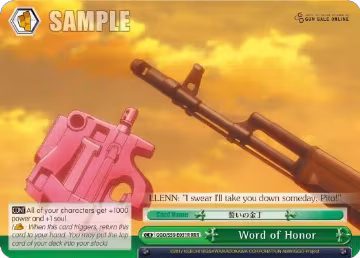 Word of Honor (RRR) (GGO/S59-E031R RRR), SAO Alternative–Gun Gale Online — Weiß Schwarz card price
