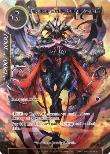 Diabolos, Sealed God of Madness (Secret) (AOA-SEC003), Awakening of the Ancients — Force of Will card price