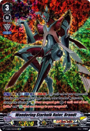 Wandering Starhulk Ruler, Brandt (OR) (V-EB06/OR04EN), V-EB06: Light of Salvation, Logic of Destruction — Vanguard card price