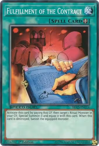 Fulfillment of the Contract (SBAD-EN014), Speed Duel: Attack from the Deep — Yu-Gi-Oh! card price