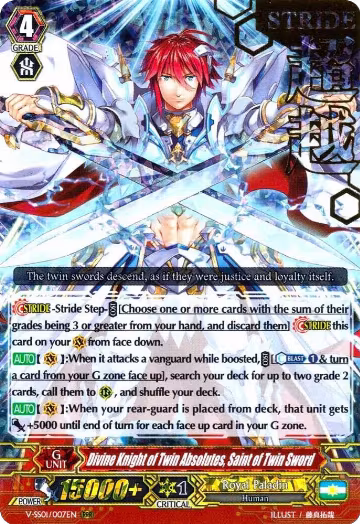 Divine Knight of Twin Absolutes, Saint of Twin Sword (Hot Stamped) (V-SS01/007EN), V-SS01: Premium Collection 2019 — Vanguard card price
