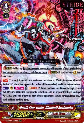 Death Star-vader, Glueball Avalanche (Hot Stamped) (V-SS01/020EN), V-SS01: Premium Collection 2019 — Vanguard card price