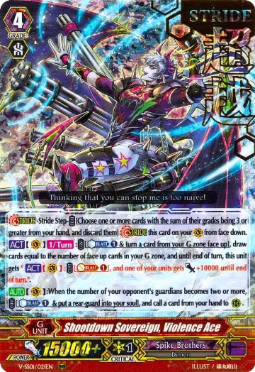 Shootdown Sovereign, Violence Ace (Hot Stamped) (V-SS01/021EN), V-SS01: Premium Collection 2019 — Vanguard card price