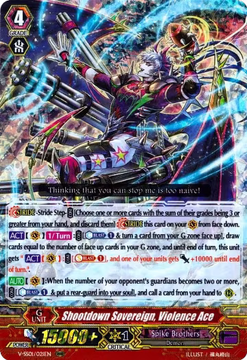 Shootdown Sovereign, Violence Ace (V-SS01/021EN), V-SS01: Premium Collection 2019 — Vanguard card price