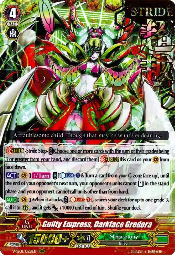Guilty Empress, Darkface Gredora (Hot Stamped) (V-SS01/028EN), V-SS01: Premium Collection 2019 — Vanguard card price