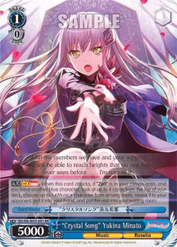 "Crystal Song" Yukina Minato (BD/EN-W03-091 RR), BanG Dream! Girls Band Party! MULTI LIVE — Weiß Schwarz card price