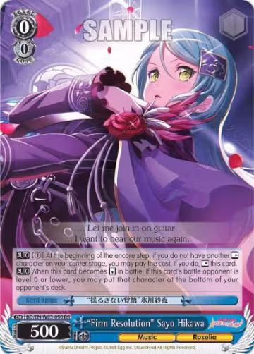"Firm Resolution" Sayo Hikawa (BD/EN-W03-090 RR), BanG Dream! Girls Band Party! MULTI LIVE — Weiß Schwarz card price