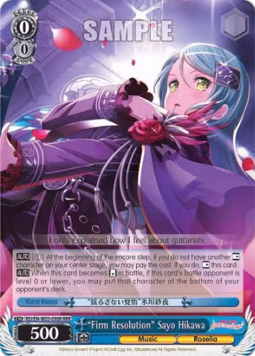 "Firm Resolution" Sayo Hikawa (RRR) (BD/EN-W03-090R RRR), BanG Dream! Girls Band Party! MULTI LIVE — Weiß Schwarz card price
