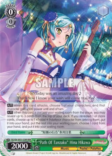 "Path Of Tanzaku" Hina Hikawa (RRR) (BD/EN-W03-028R RRR), BanG Dream! Girls Band Party! MULTI LIVE — Weiß Schwarz card price