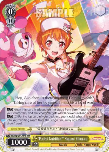 "Perfect Nutrition!" Hagumi Kitazawa (RRR) (BD/EN-W03-003R RRR), BanG Dream! Girls Band Party! MULTI LIVE — Weiß Schwarz card price