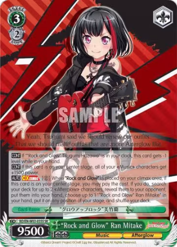 "Rock and Glow" Ran Mitake (SR) (BD/EN-W03-035S SR), BanG Dream! Girls Band Party! MULTI LIVE — Weiß Schwarz card price
