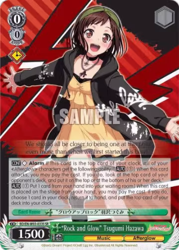 "Rock and Glow" Tsugumi Hazawa (SR) (BD/EN-W03-033S SR), BanG Dream! Girls Band Party! MULTI LIVE — Weiß Schwarz card price