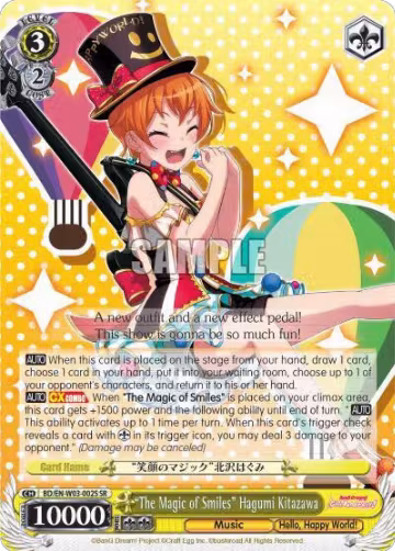 "The Magic of Smiles" Hagumi Kitazawa (SR) (BD/EN-W03-002S SR), BanG Dream! Girls Band Party! MULTI LIVE — Weiß Schwarz card price