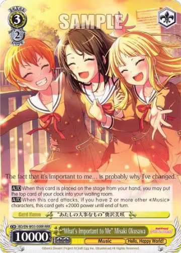 "What's Important to Me" Misaki Okusawa (RRR) (BD/EN-W03-008R RRR), BanG Dream! Girls Band Party! MULTI LIVE — Weiß Schwarz card price
