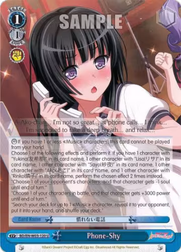 Phone-Shy (BD/EN-W03-120 U), BanG Dream! Girls Band Party! MULTI LIVE — Weiß Schwarz card price