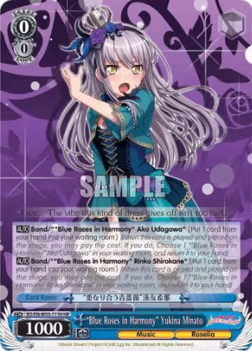 "Blue Roses in Harmony" Yukina Minato (HR) (BD/EN-W03-111H HR), BanG Dream! Girls Band Party! MULTI LIVE — Weiß Schwarz card price