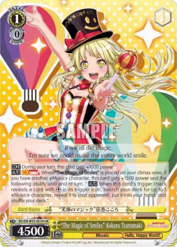 "The Magic of Smiles" Kokoro Tsurumaki (HR) (BD/EN-W03-001H HR), BanG Dream! Girls Band Party! MULTI LIVE — Weiß Schwarz card price