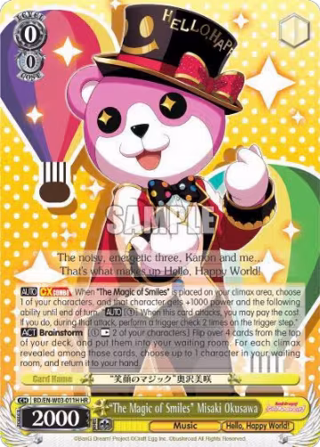 "The Magic of Smiles" Misaki Okusawa (HR) (BD/EN-W03-011H HR), BanG Dream! Girls Band Party! MULTI LIVE — Weiß Schwarz card price