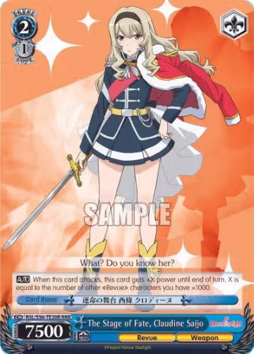 The Stage of Fate, Claudine Saijo (RRR) (RSL/S56-TE20R RRR), Revue Starlight — Weiß Schwarz card price
