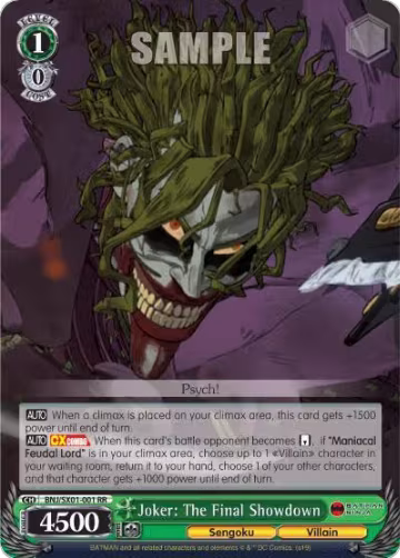 Joker: The Final Showdown (BNJ/SX01-001 RR), Batman Ninja — Weiß Schwarz card price