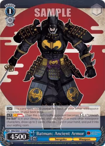 Batman: Ancient Armor (SR) (BNJ/SX01-T11S SR), Batman Ninja — Weiß Schwarz card price