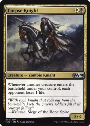 Corpse Knight (2/3 Misprint) (206), Core Set 2020 — Magic card price