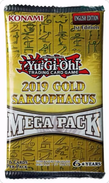 2019 Mega-Tins Mega Pack, 2019 Gold Sarcophagus Tin Mega Pack — Yu-Gi-Oh! sealed product price
